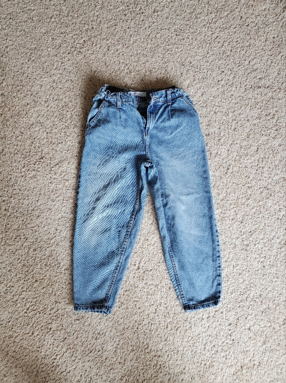 Girl's Vintage High-Waist Light Wash Denim Jeans